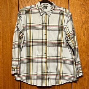 Eddie Bauer Womens Medium Lightweight Flannel Shirt. Light Blue